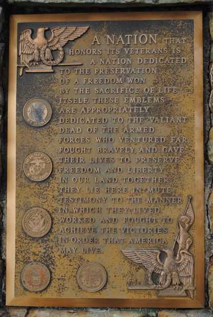 IREDELL VETERANS MEMORIAL PLAQUE