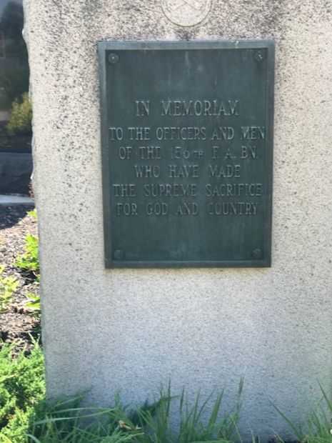 156TH F.A. BN. SUPREME SACRIFICE MEMORIAL