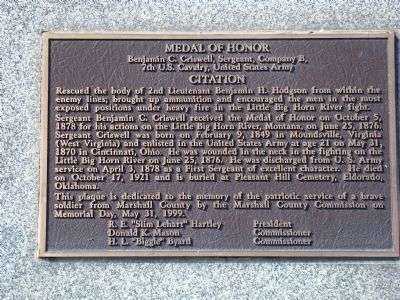 BENJAMIN C. CRISWELL MEMORIAL PLAQUE