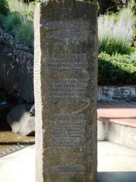 OVERLOOK MEMORIAL PARK STONE SIDE A