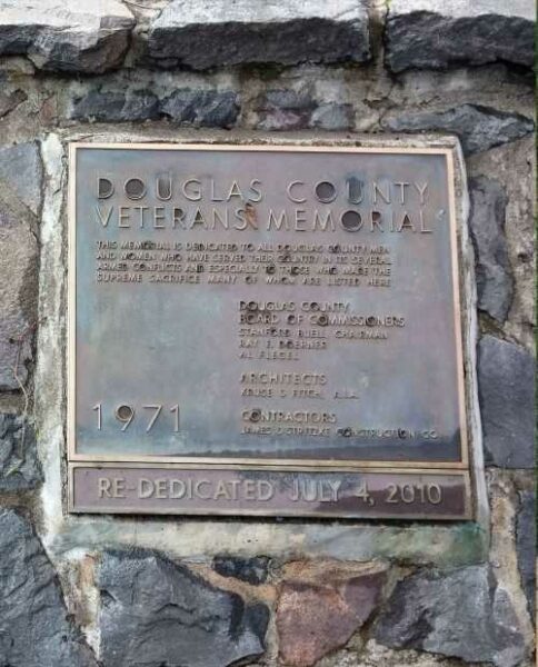 DOUGLAS COUNTY VETERANS MEMORIAL PLAQUE A