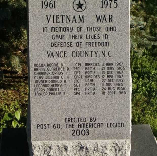 VANCE COUNTY VIETNAM WAR MEMORIAL