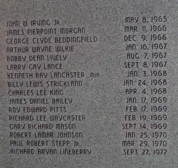 HENDERSON COUNTY VIETNAM WAR MEMORIAL BACK