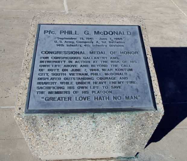 PFC. PHILL G. MCDONALD MEDAL OF HONOR WAR MEMORIAL