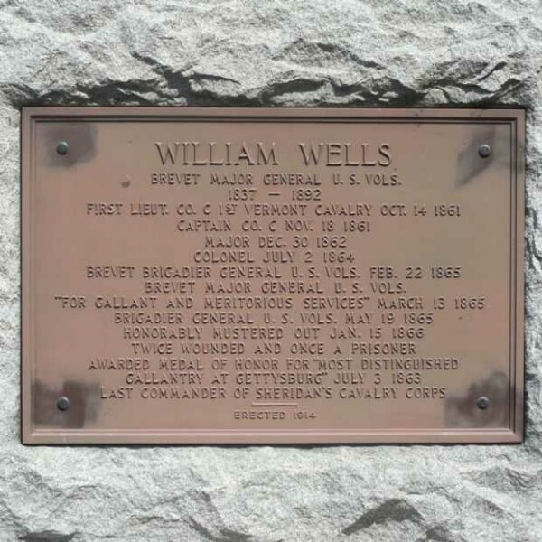 MAJOR GENERAL WILLIAM WELLS MEDAL OF HONOR MEMORIAL PLAQUE