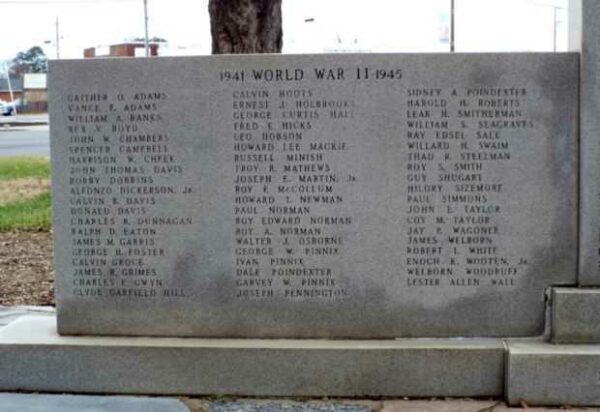YADKIN COUNTY SUPREME SACRIFICE MEMORIAL LEFT STONE BACK