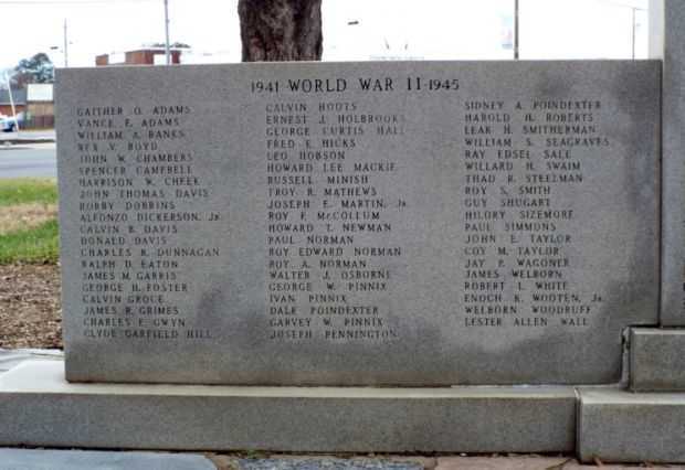 YADKIN COUNTY SUPREME SACRIFICE MEMORIAL LEFT STONE BACK