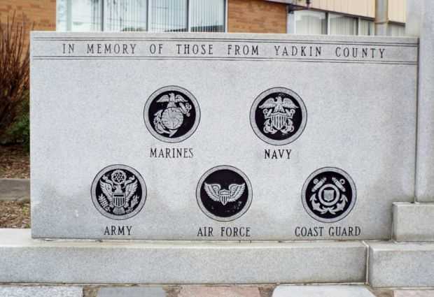 YADKIN COUNTY SUPREME SACRIFICE MEMORIAL LEFT STONE FRONT