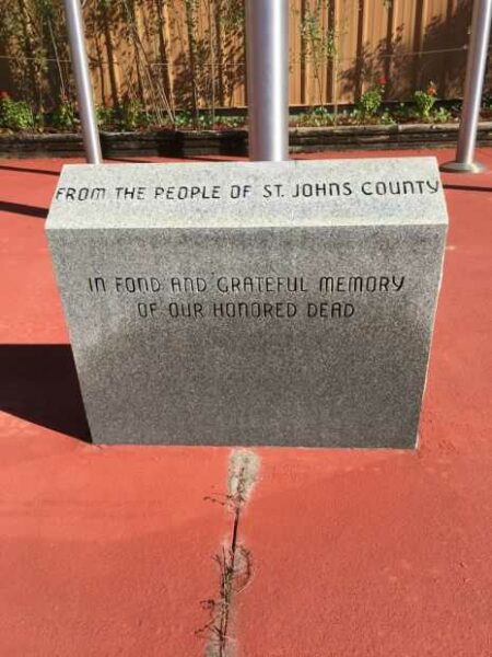 ST. JOHNS COUNTY HONORED DEAD MEMORIAL STONE BLOCK