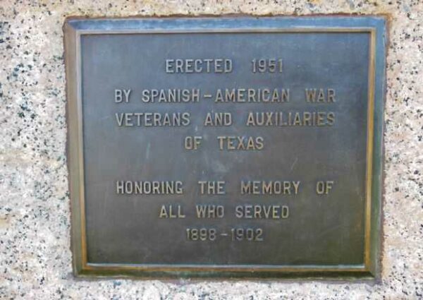 AUSTIN SPANISH-AMERICAN WAR MEMORIAL PLAQUE
