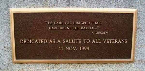 CITY OF KEARNEY VETERANS MEMORIAL PLAQUE