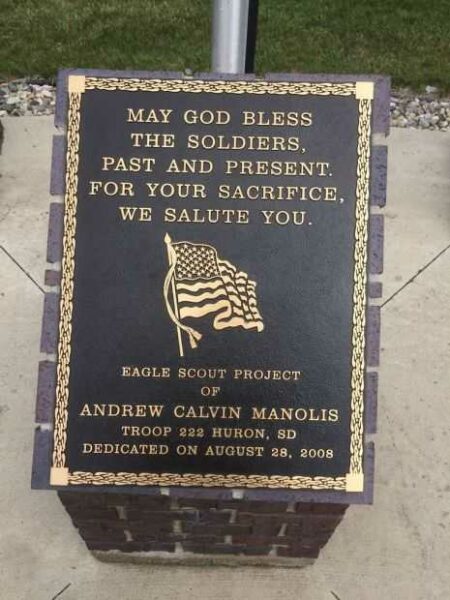 HURON VETERANS MEMORIAL PLAQUE