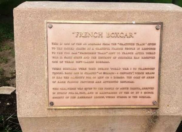 HURON “FRENCH BOXCAR” MEMORIAL PLAQUE