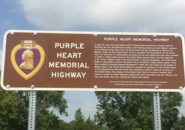 WHTE LAKE PURPLE HEART MEMORIAL HIGHWAY MARKER