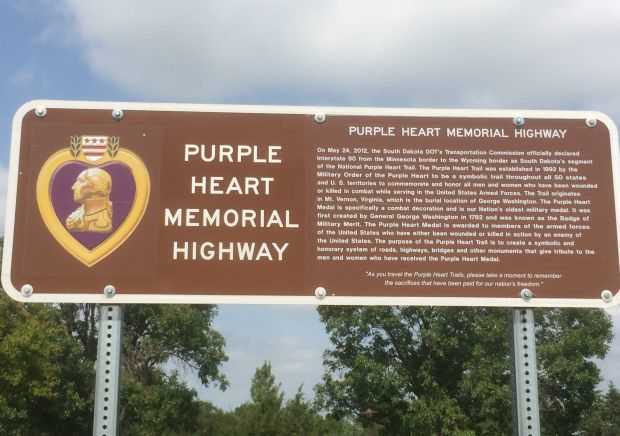 WHTE LAKE PURPLE HEART MEMORIAL HIGHWAY MARKER