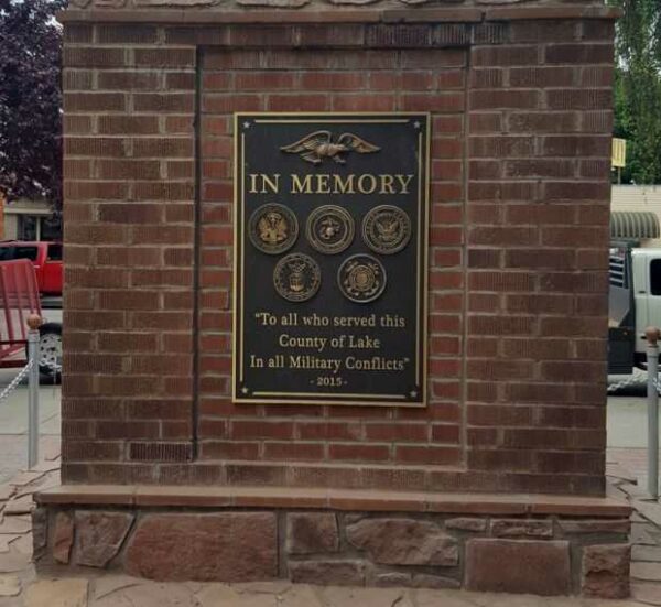 LAKE COUNTY VETERANS MEMORIAL PLAQUE D