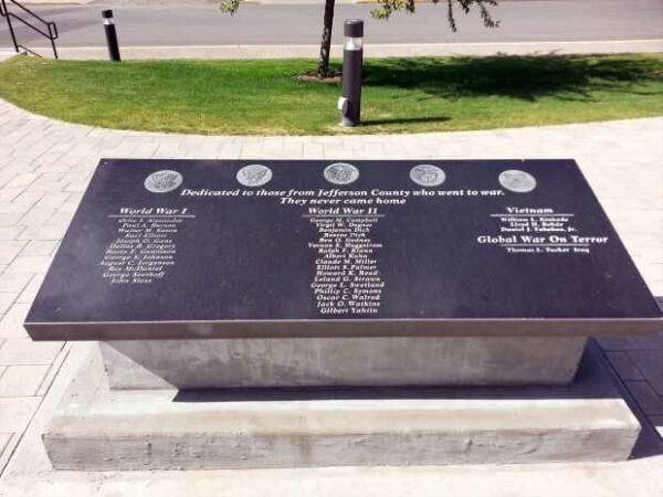JEFFERSON COUNTY WAR DEAD MEMORIAL PLAQUE