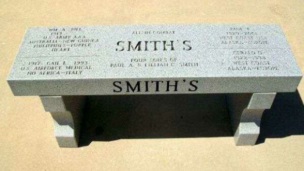 VETERANS MEMORIAL OF TIMELESS HONOR SMITH FAMILY MEMORIAL BENCH