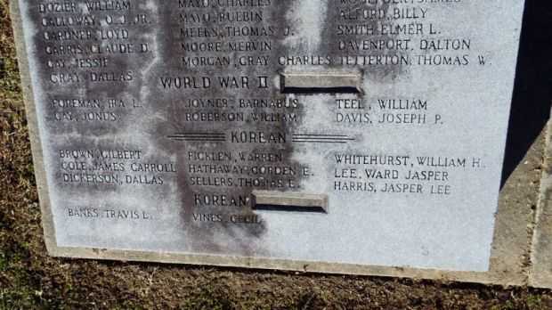 PITT COUNTY WAR DEAD MEMORIAL SECTION C