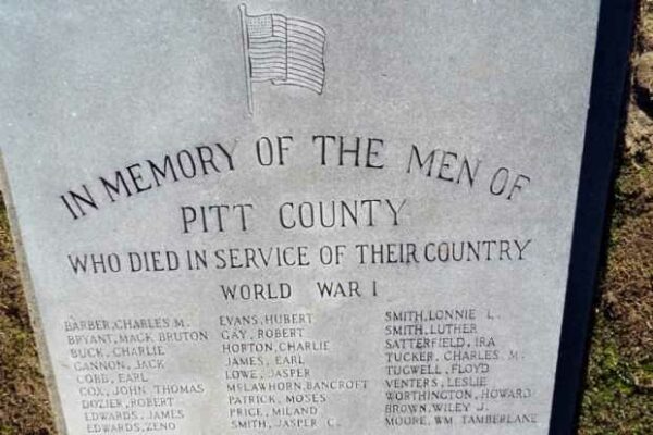 PITT COUNTY WAR DEAD MEMORIAL SECTION A