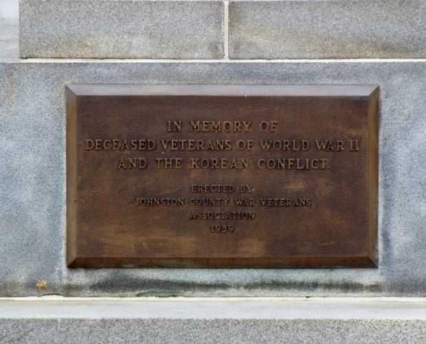 JOHNSTON COUNTY WAR VETERANS MEMORIAL PLAQUE