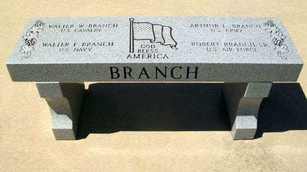 VETERANS MEMORIAL OF TIMELESS HONOR BRANCH FAMILY MEMORIAL BENCH