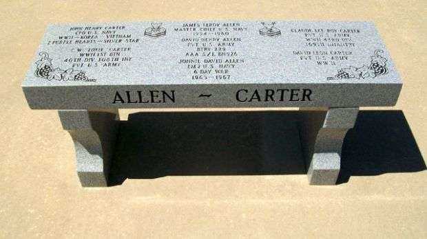VETERANS MEMORIAL OF TIMELESS HONOR ALLEN AND CARTER FAMILIES MEMORIAL BENCH