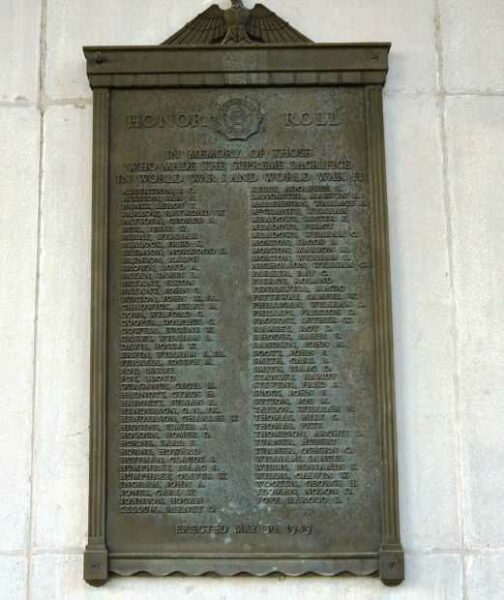 ONSLOW COUNTY SUPREME SACRIFICE WORLD WARS MEMORIAL PLAQUE