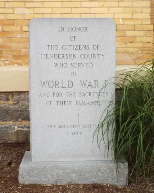 HENDERSON COUNTY WORLD WAR I MEMORIAL