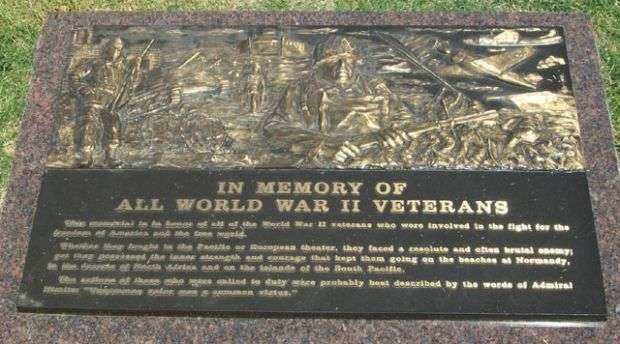 VETERANS MEMORIAL OF TIMELESS HONOR WORLD WAR II PLAQUE