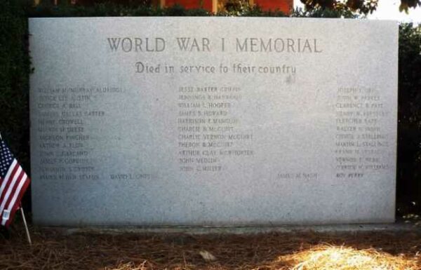 UNION COUNTY WORLD WAR I MEMORIAL