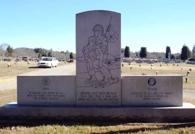 PISGAH GARDENS CEMETERY WAR VETERANS MEMORIAL BACK