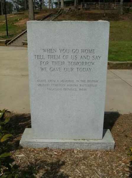 C.B.I. CHINA BURMA INDIA WAR MEMORIAL BACK