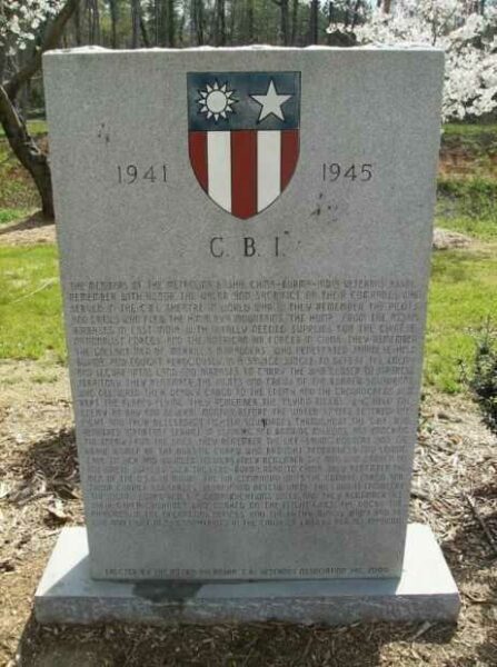 C.B.I. CHINA BURMA INDIA WAR MEMORIAL FRONT
