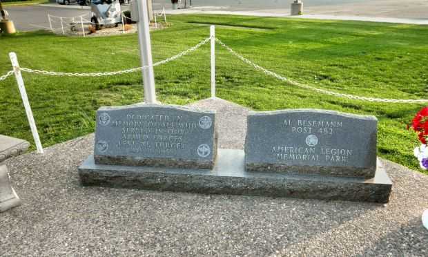 AL BESEMANN POST 482 AMERICAN LEGION MEMORIAL PARK DEDICATION STONES