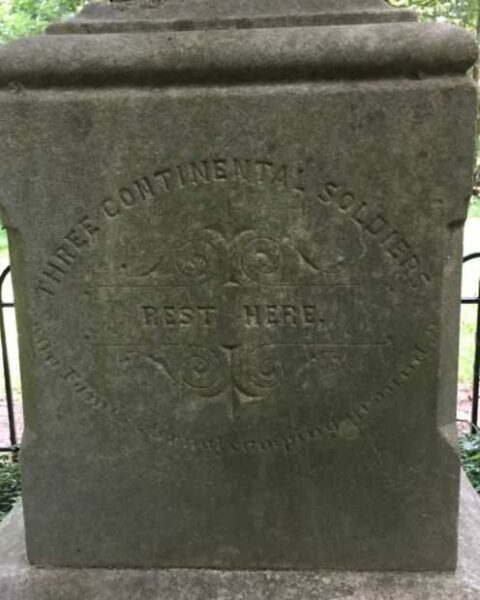 THREE CONTINENTAL SOLDIERS WAR MEMORIAL DEDICATION STONE