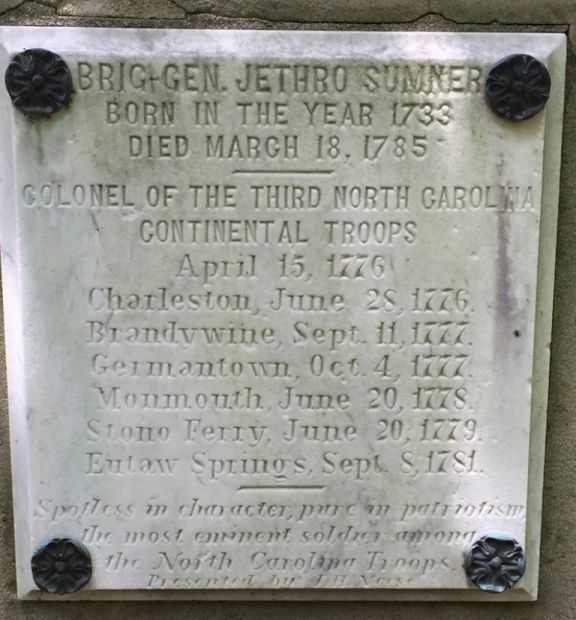 GENERAL JETHRO SUMNER REVOLUTIONARY WAR MEMORIAL DEDICATION STONE B