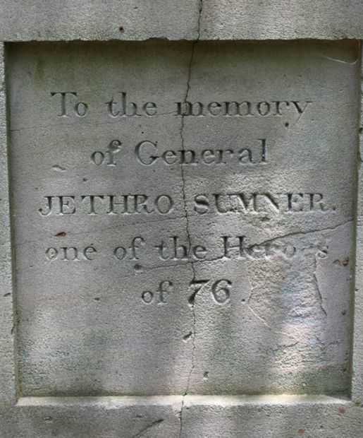 GENERAL JETHRO SUMNER REVOLUTIONARY WAR MEMORIAL DEDICATION STONE A
