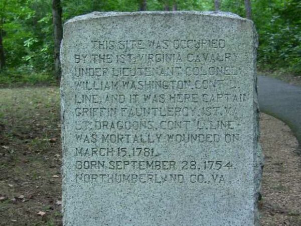 CAPT. GRIFFIN FAUNTLEROY REVOLUTIONARY WAR MEMORIAL