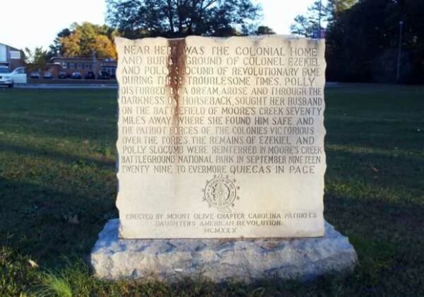 COLONEL EZEKIEL AND POLLY SLOCUMB REVOLUTIONARY WAR MEMORIAL