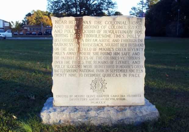 COLONEL EZEKIEL AND POLLY SLOCUMB REVOLUTIONARY WAR MEMORIAL