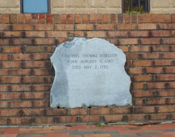COLONEL THOMAS ROBESON REVOLUTIONARY WAR MEMORIAL TABLET