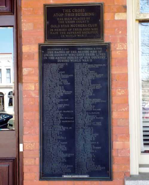 UNION COUNTY WORLD WAR II MEMORIAL PLAQUES