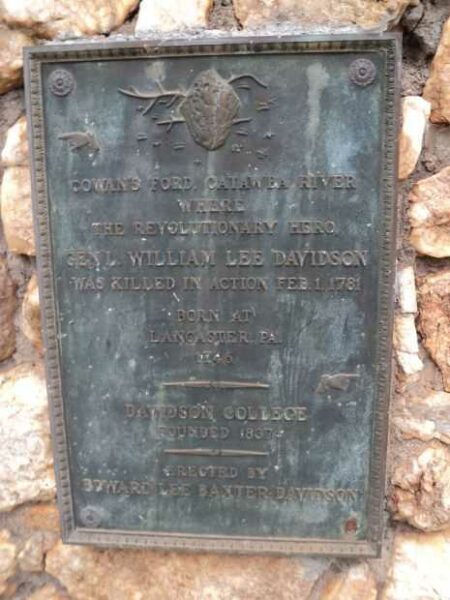GENL. WILLIAM LEE DAVIDSON KILLED IN ACTION MEMORIAL PLAQUE