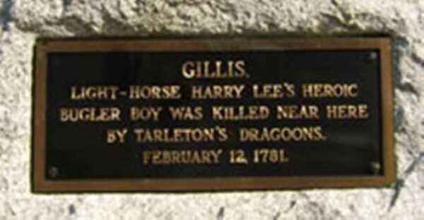 JAMES GILLIS REVOLUTIONARY WAR MEMORIAL PLAQUE