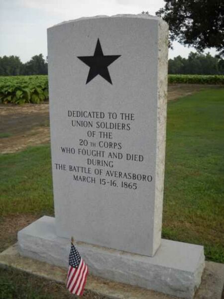 THE BATTLE OF AVERASBORO UNION SOLDIERS MEMORIAL FRONT