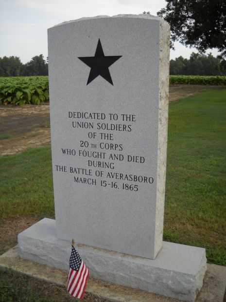 THE BATTLE OF AVERASBORO UNION SOLDIERS MEMORIAL FRONT