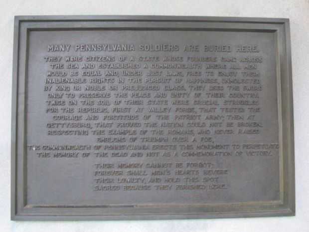 PENNSYLVANIA SALISBURY PRISON WAR MEMORIAL PLAQUE B