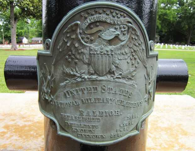 RALEIGH NATIONAL CEMETERY UNION CANNON MEMORIAL PLAQUE
