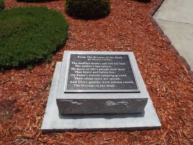 WILMINGTON NATIONAL CEMETERY THE BIVOUAC OF THE DEAD MEMORIAL PLAQUE